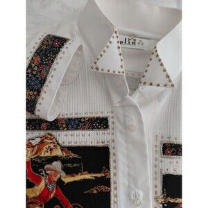 Chaplin Western Tuxedo Blouse Womens Sz S (30-31) Rodeo Handmade